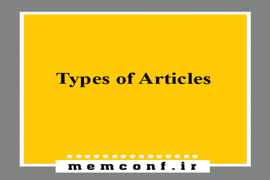 Types of Articles Accepted by the Conference Types of Articles Accepted by the Conference